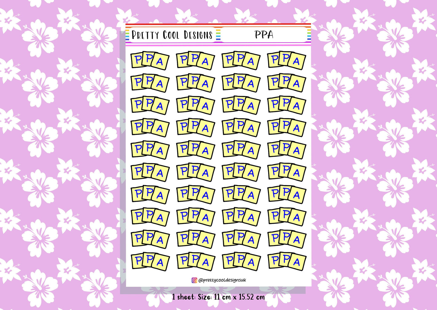 PPA Teacher Planner Stickers UK - 1 Sheet