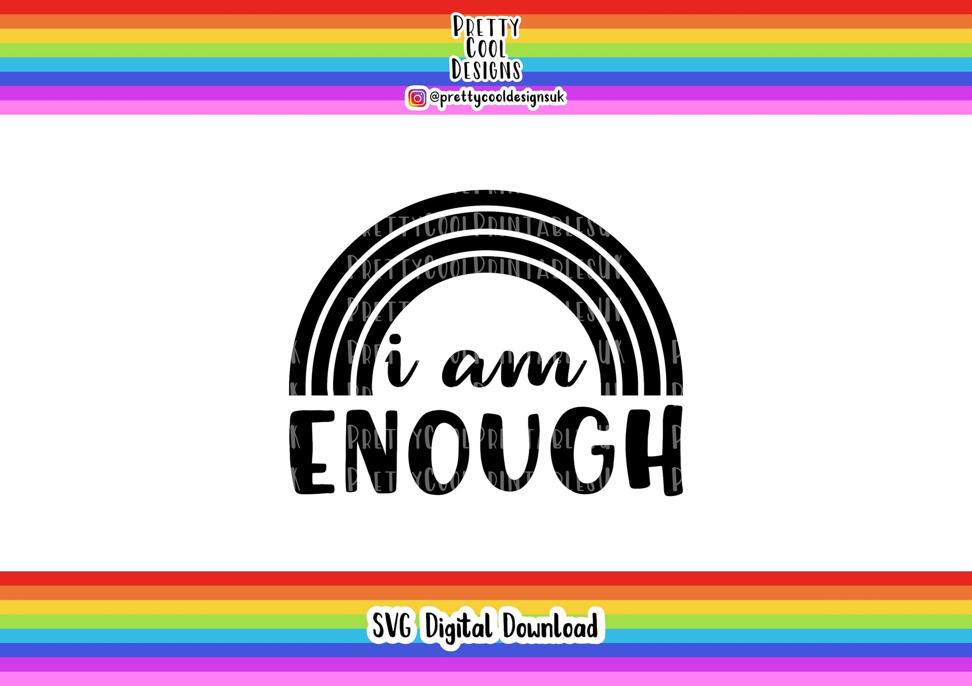 Motivational SVG Digital File Download I am Enough Self Love Crafting Maker