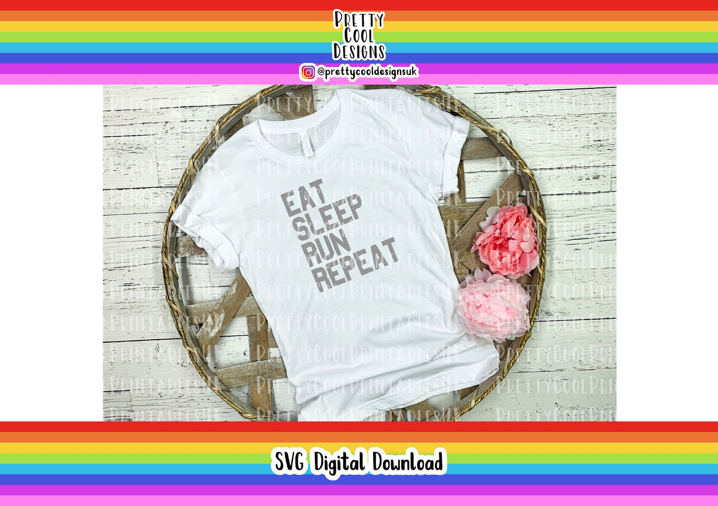 Runner SVG Digital File Download Eat Sleep Run Repeat Exercise Craft Maker