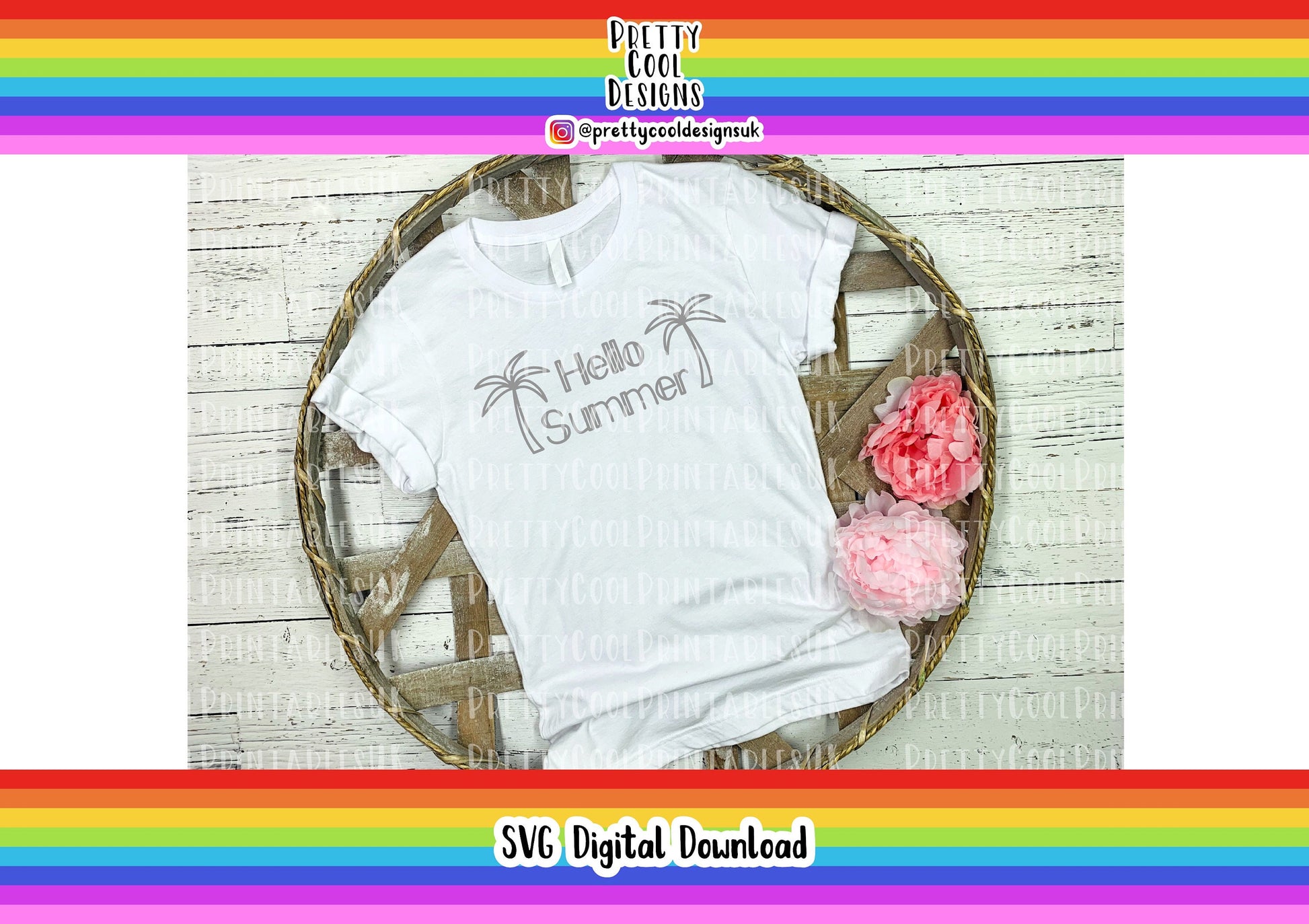 SVG Digital File Download Hello Summer