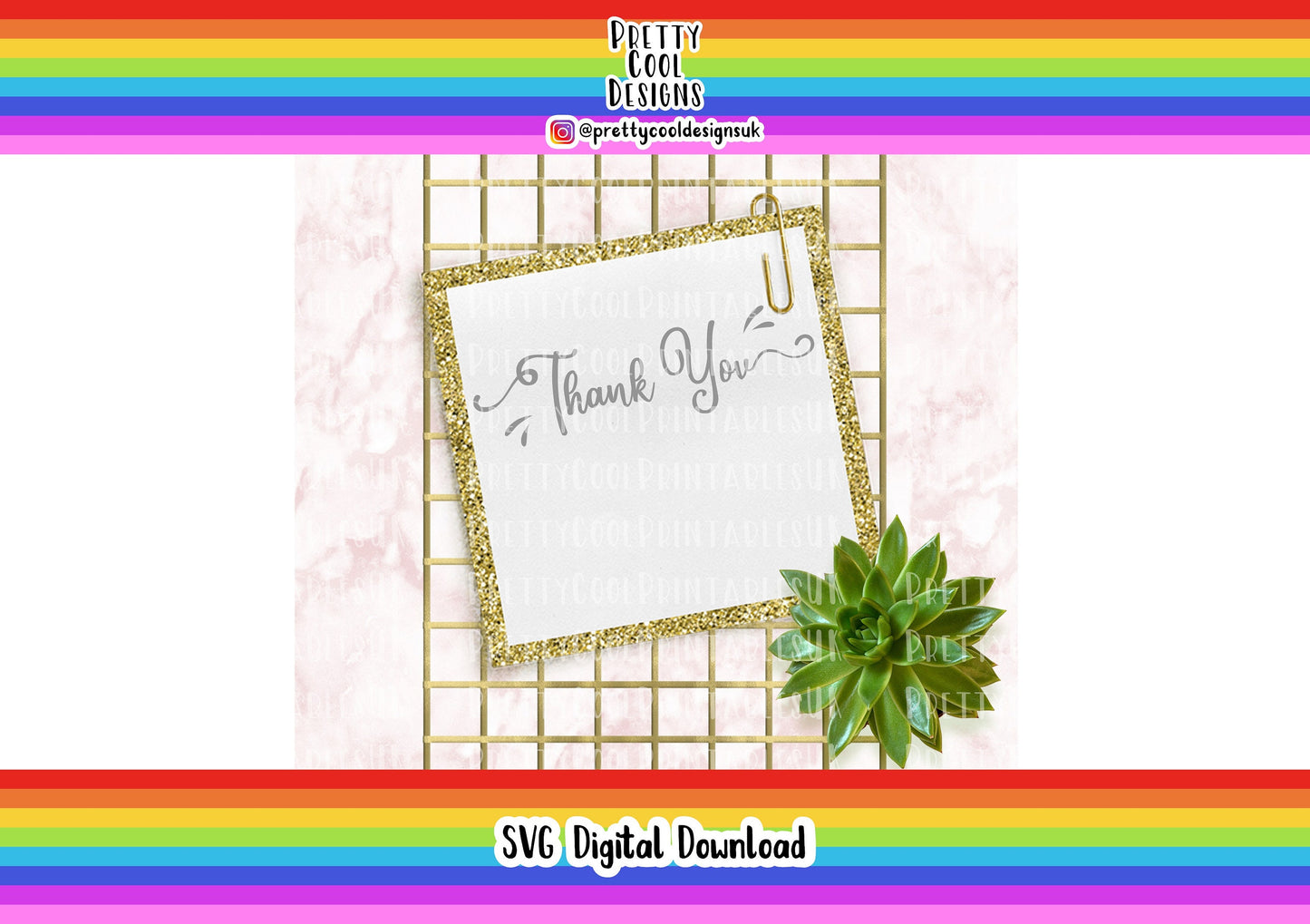 Thank You SVG: Cricut, Silhouette (Digital File)