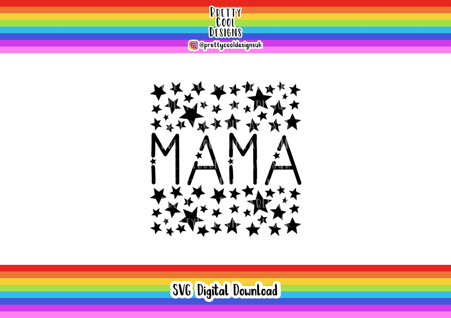 Mama SVG Digital File Download Mama Stars Mothers Day Present