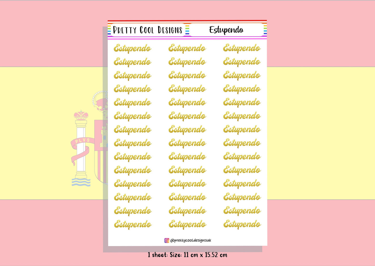 42 Estupendo Spanish Reward Teacher Planner Stickers UK - 1 Sheet