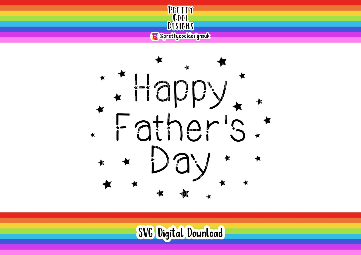 Father's Day SVG Digital File Download Happy Fathers Day Stars DIY Craft