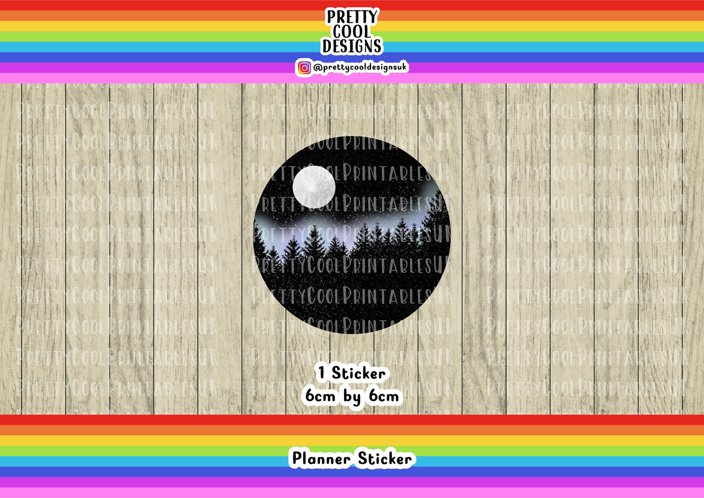 Winter's Night Northern Lights Motivational Word Typography Sticker (NOT WATERPROOF)