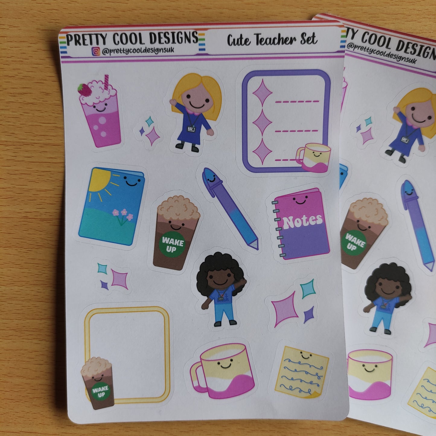 Kawaii Planner Stickers - Teacher, Student, Bujo Diary (1 Sheet)