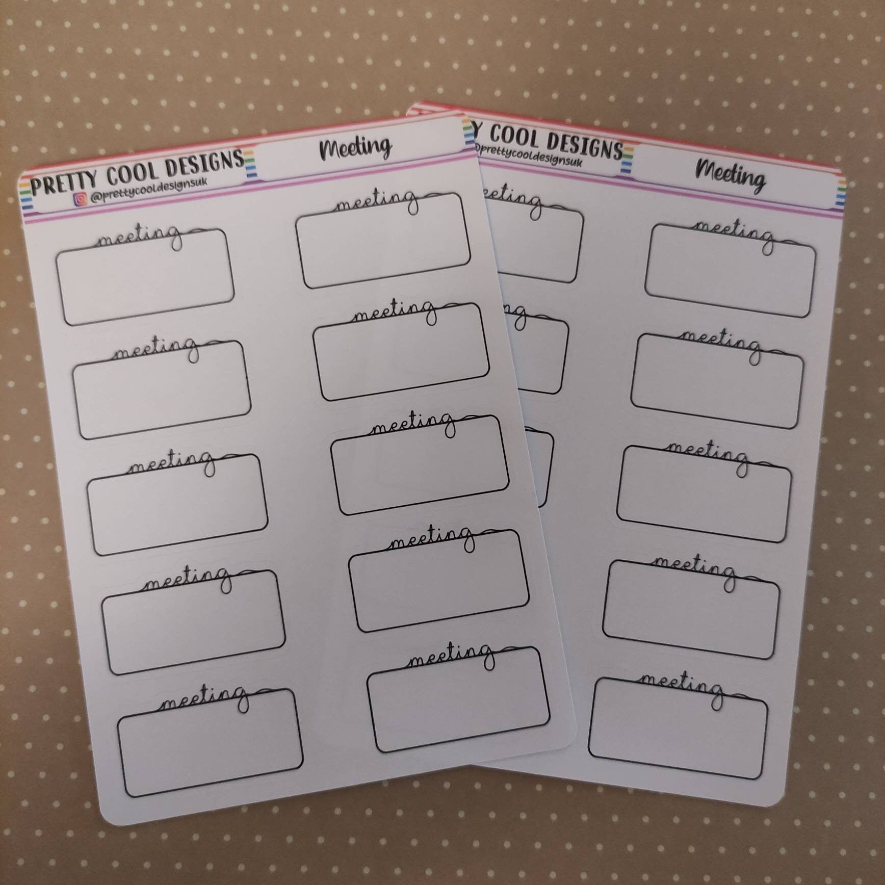 10 Meeting Teacher Family Work Planner Stickers UK - 1 Sheet
