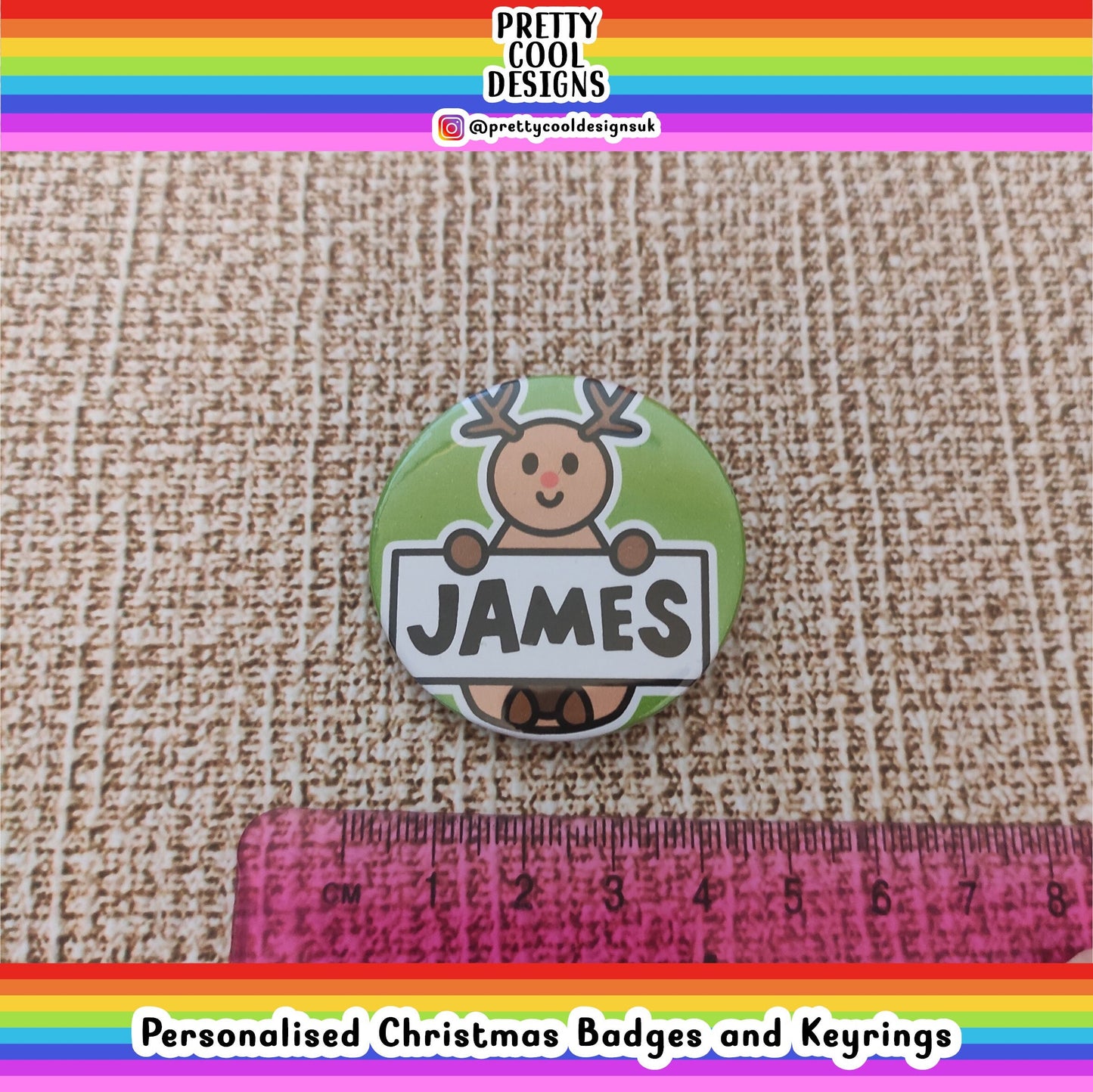 Personalised Badge or Keyring Christmas Present Birthday Gift Secret Santa