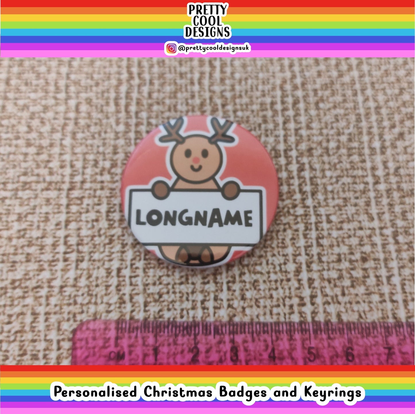 Personalised Badge or Keyring Christmas Present Birthday Gift Secret Santa