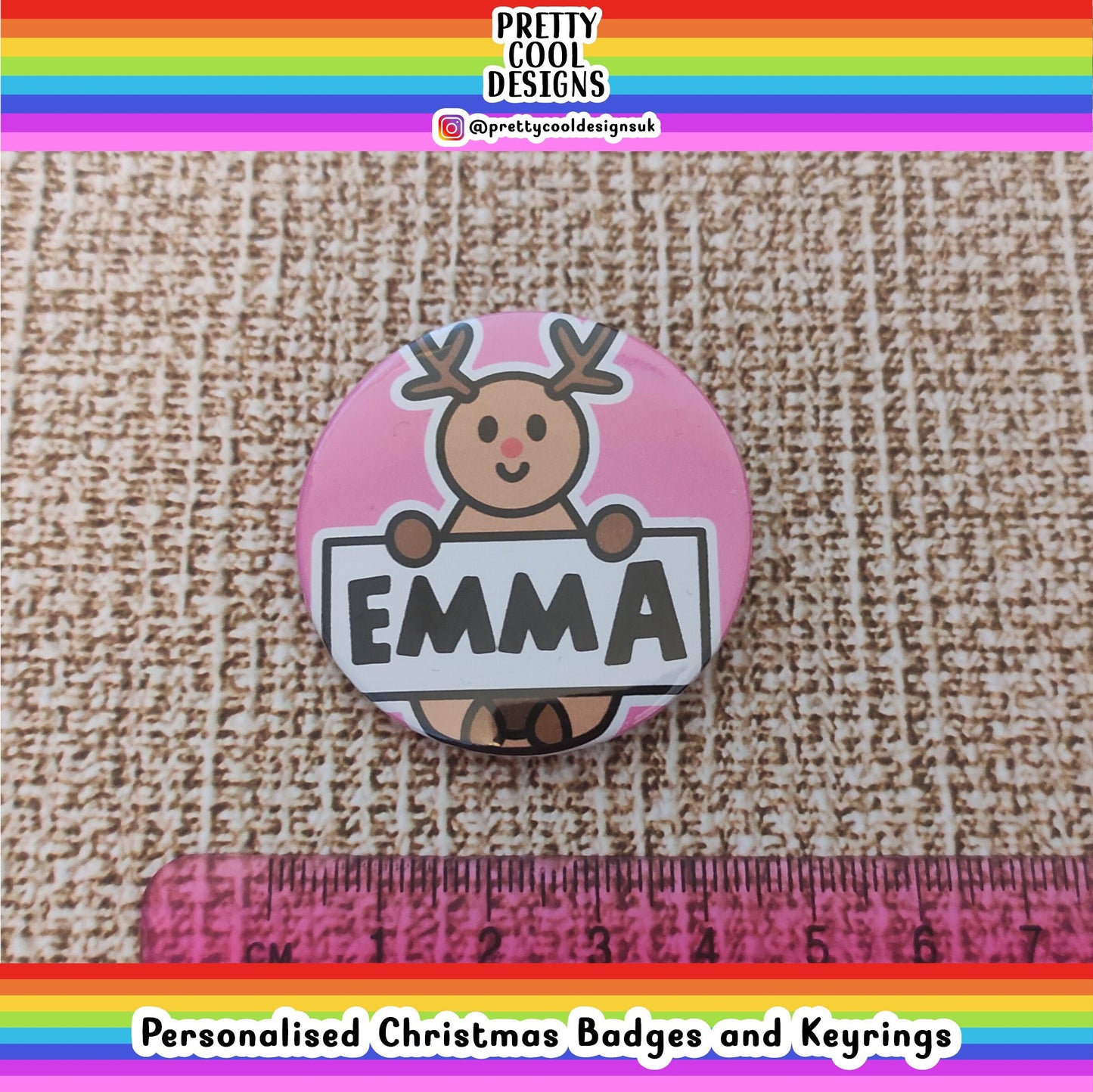 Personalised Badge or Keyring Christmas Present Birthday Gift Secret Santa