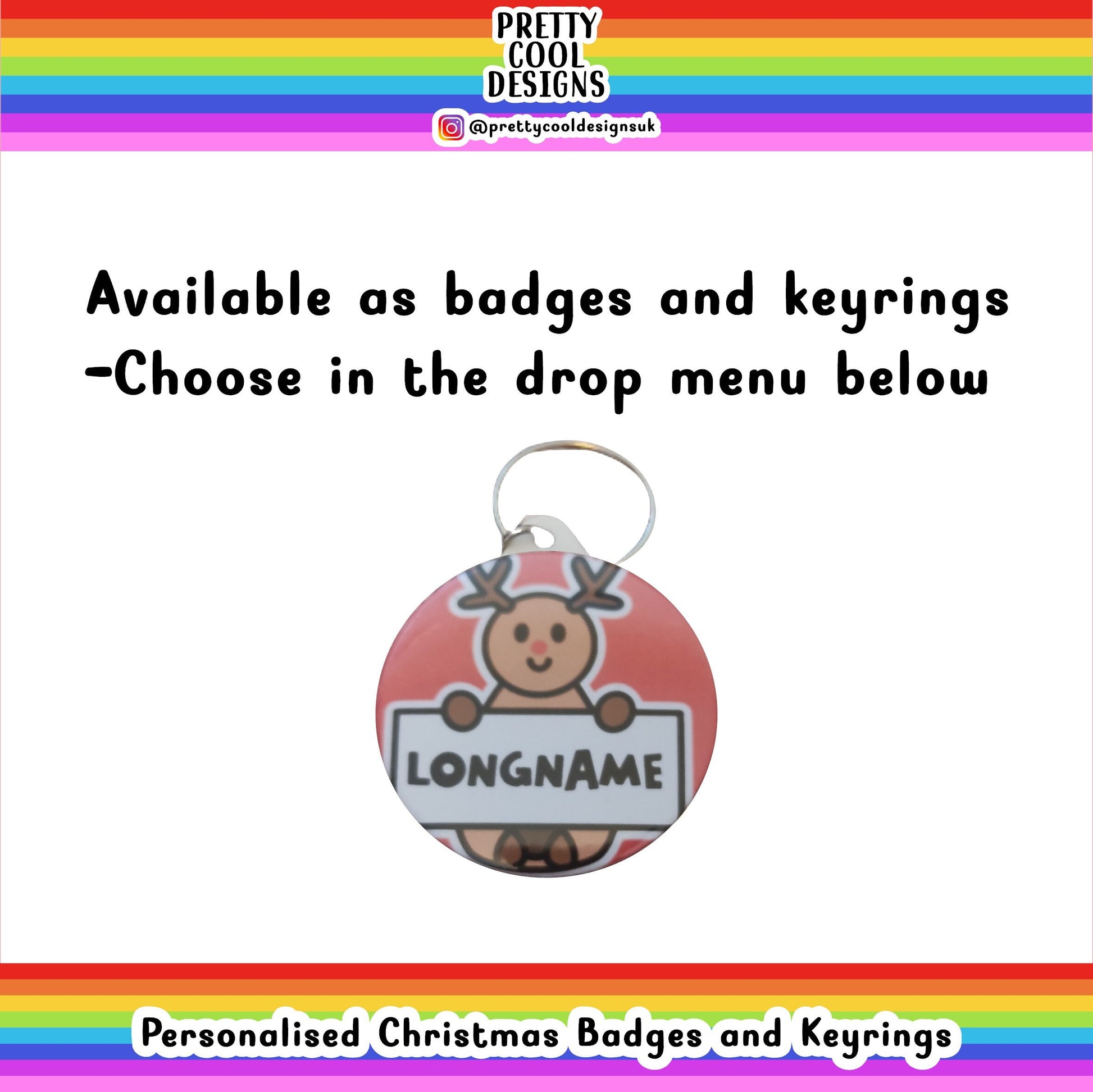 Personalised Badge or Keyring Christmas Present Birthday Gift Secret Santa