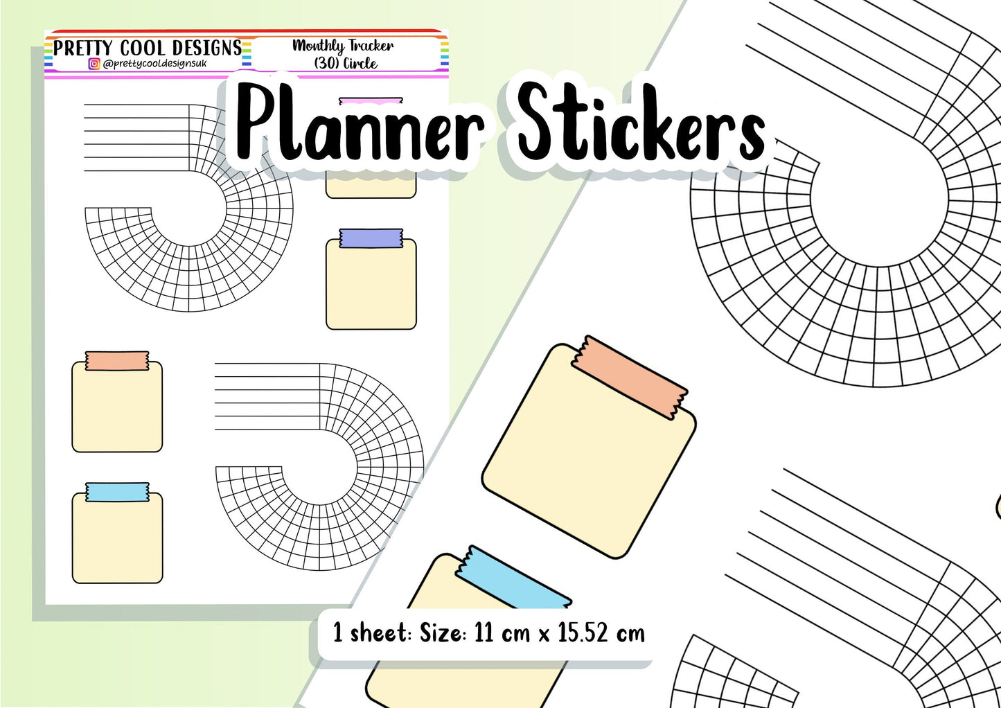 Monthly Habit Tracker Stickers: Circle Bujo Planner (1 Sheet)
