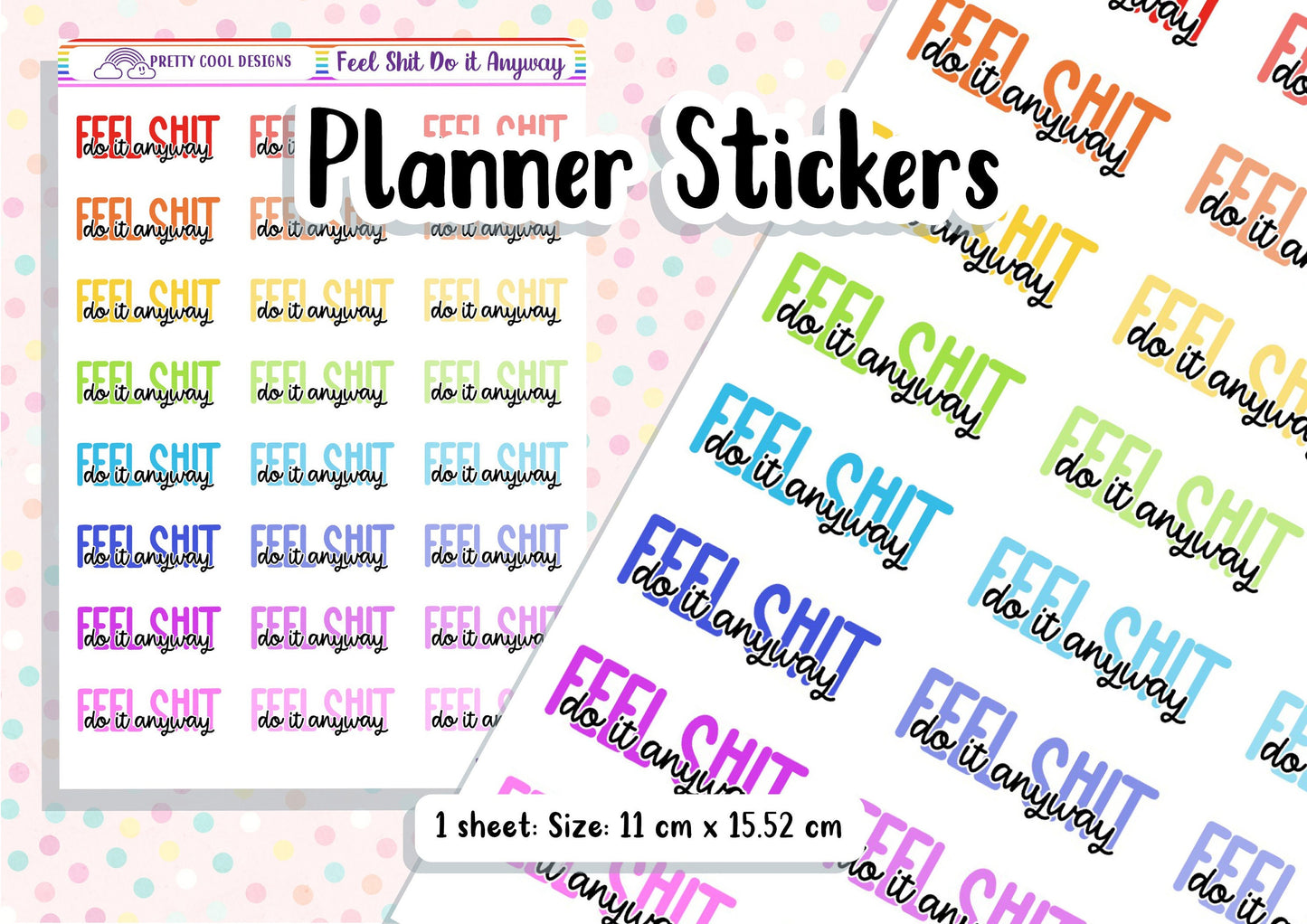 Mental Health Planner Stickers: Positive Affirmations (1 Sheet)