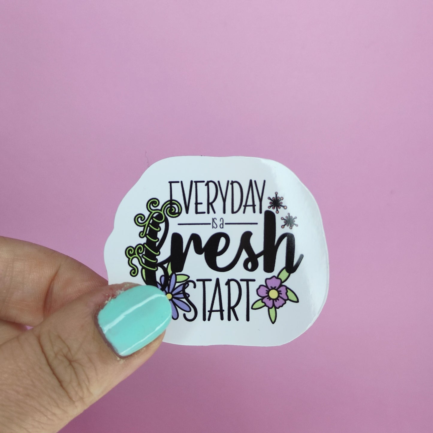 Fresh Start Sticker: Waterproof Vinyl Rainbow Planner Decal