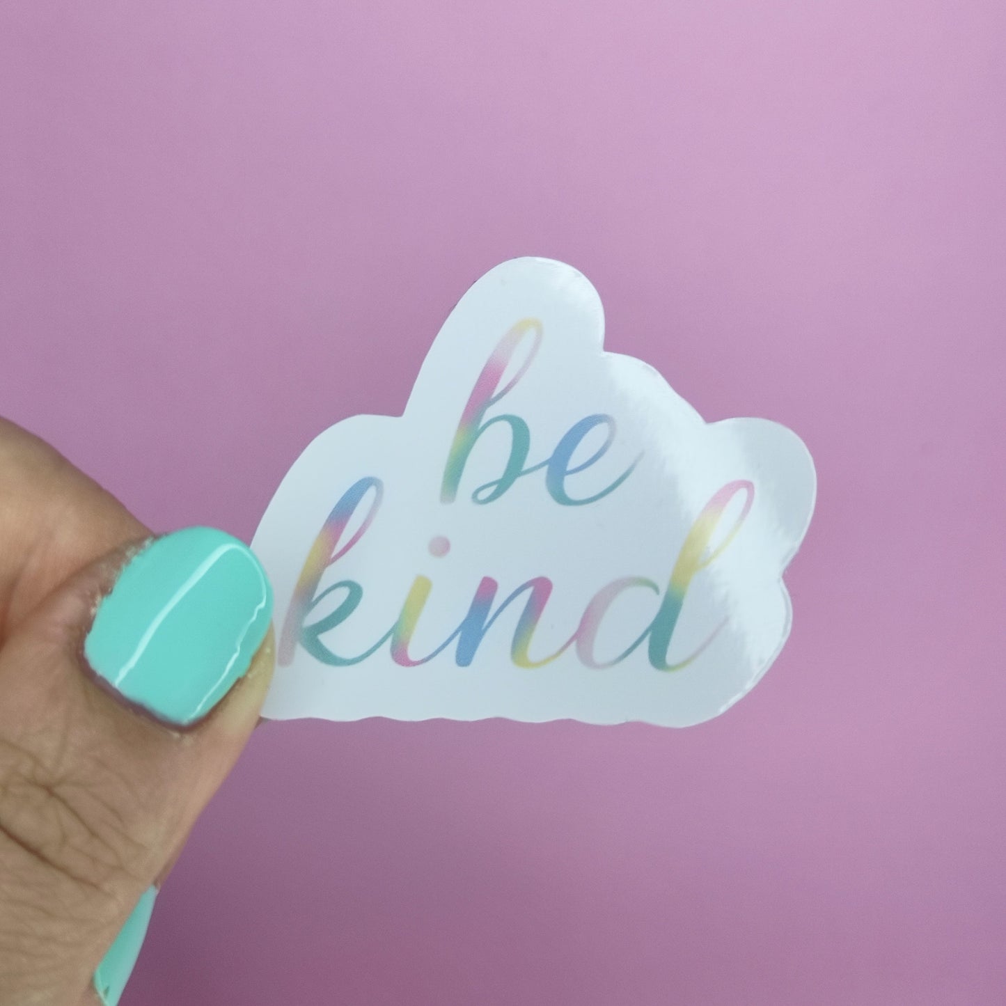 Be Kind Sticker: Rainbow Affirmation, Waterproof Vinyl Decal