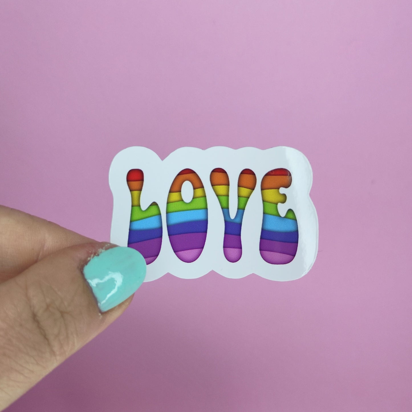 Rainbow Love Sticker: Waterproof Vinyl Affirmation Decal