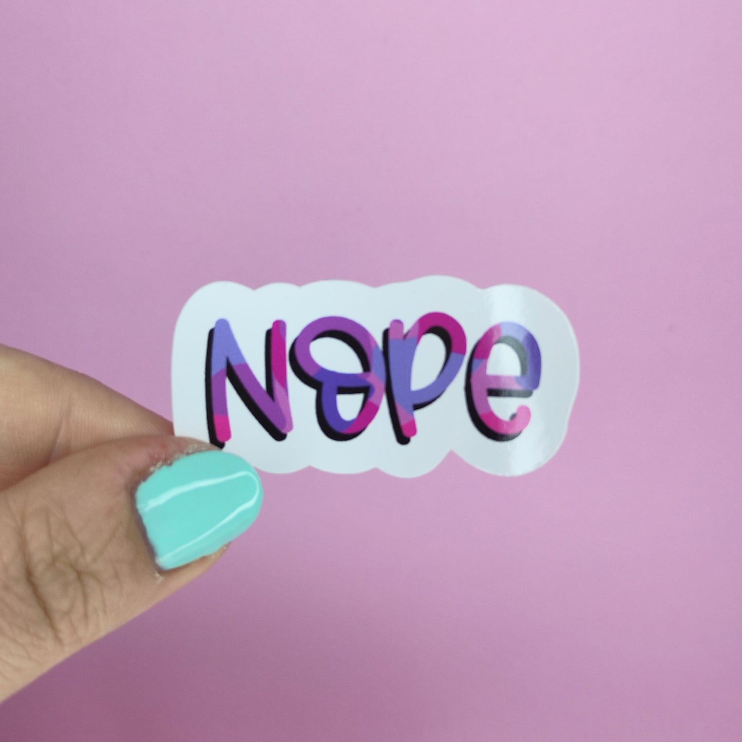 Waterproof Vinyl Nope Sticker: Rainbow Self Love Affirmation