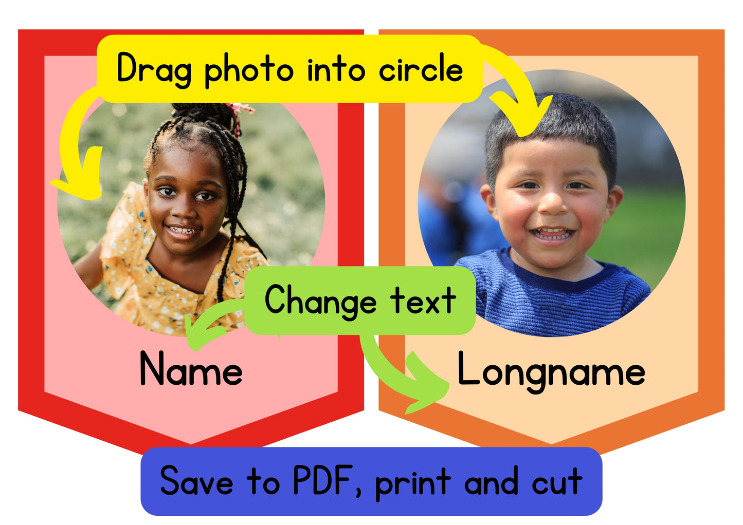 Rainbow Photo Bunting Canva Template: Editable Teacher Display (Digital Download)