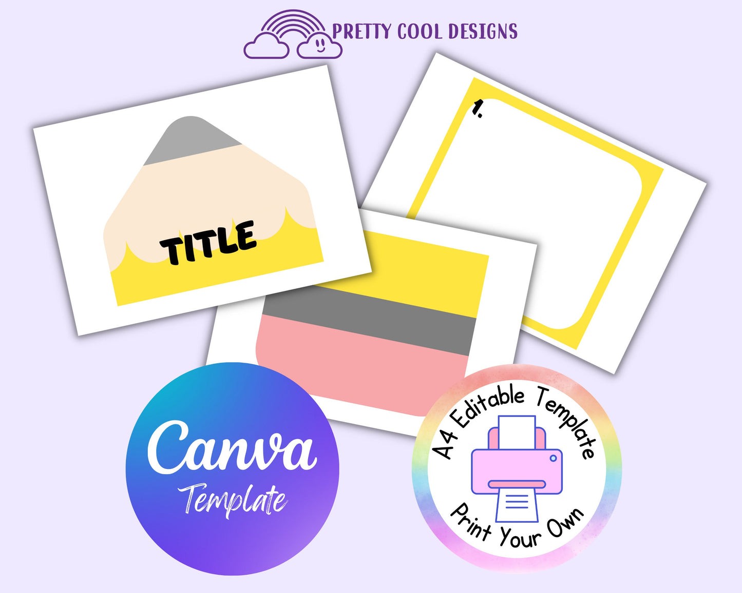 Canva Template Vertical Pencil Display | Editable Class Decor for Teachers | Printable Template Edit and Print at Home | Download and Print