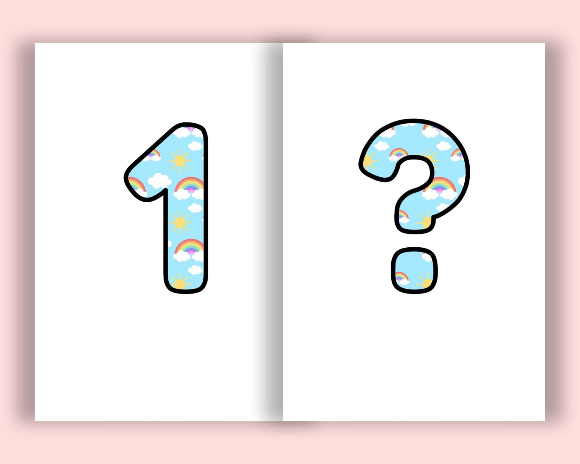 Rainbow | printable display | bulletin | letters numbers symbols | classroom | print and cut