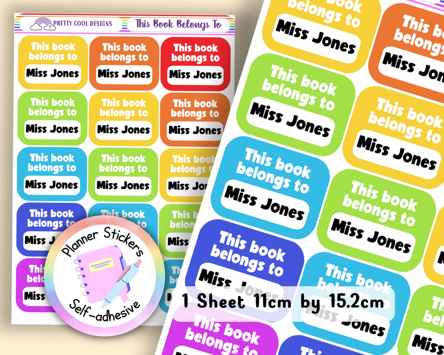 This Book Belongs To | Teacher Book Stickers | Rainbow Theme