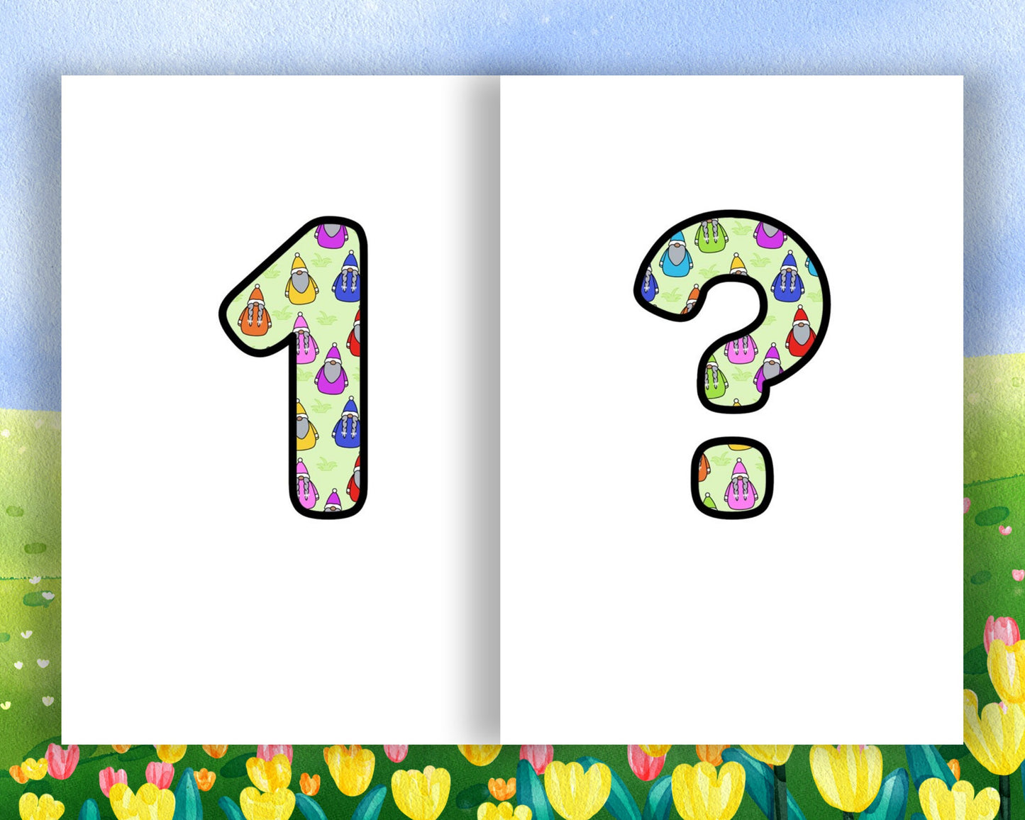 Spring Gonk Gnome | printable display | bulletin | letters numbers symbols | classroom | print and cut