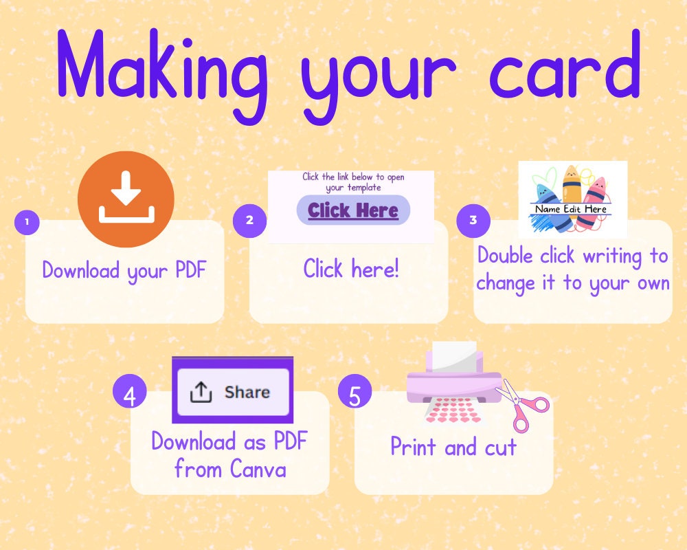 Printable Father's Day Card Template Editable Canva PDF Digital Download Print Your Own With Printable Envelope School Kids Colour Your Own