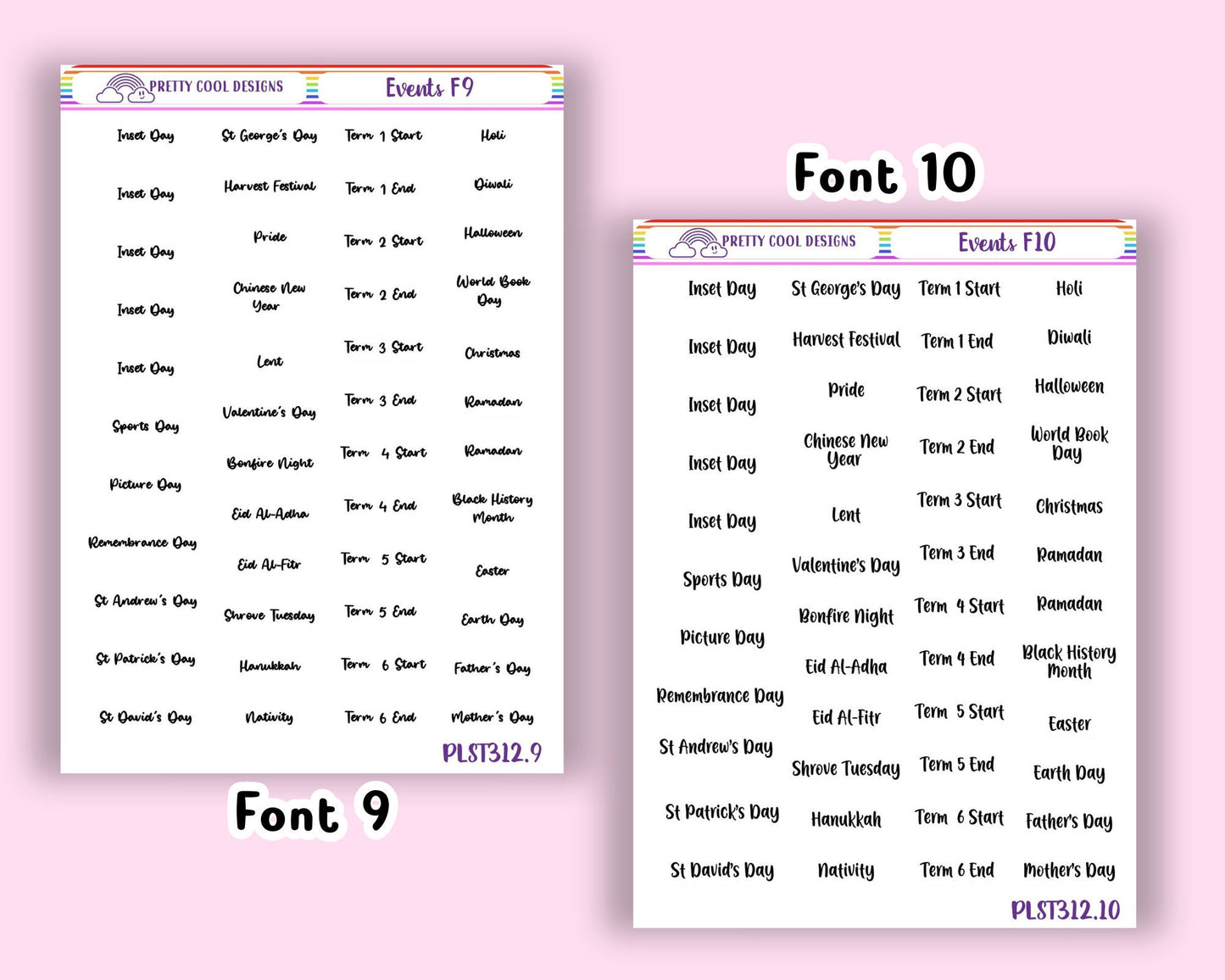 School Event Planner Stickers - Teacher & Student Calendar (1 Sheet)