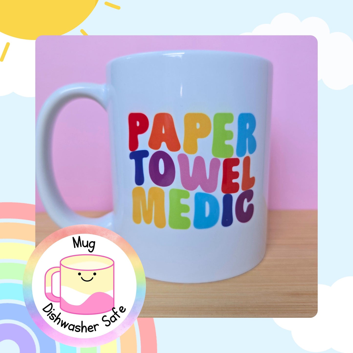 Teacher mug, end of year gift, teaching assistant present, funny mug, rainbow