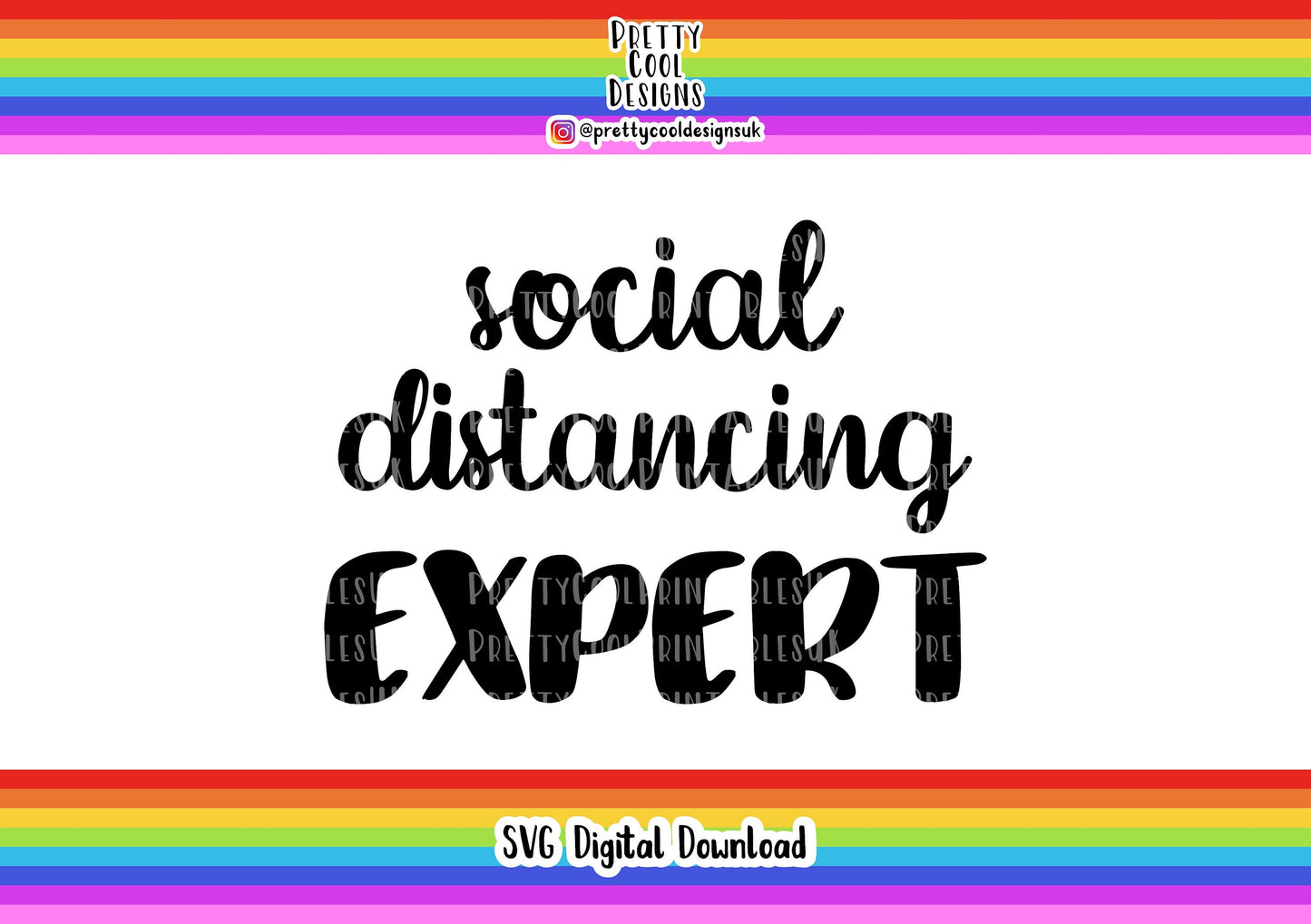 SVG Digital File Download Social Distancing Expert Craft Project