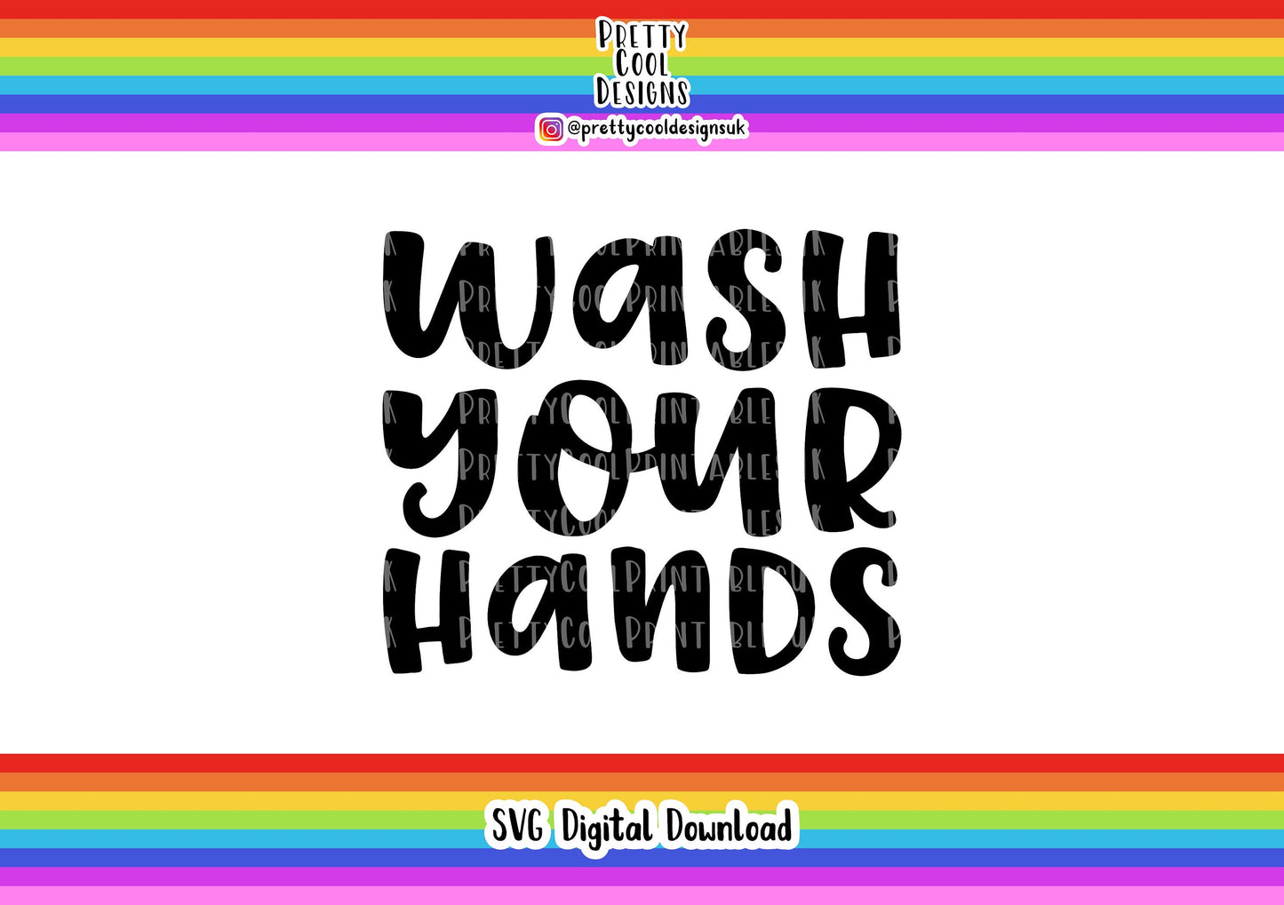SVG Digital File Download Wash Your Hands