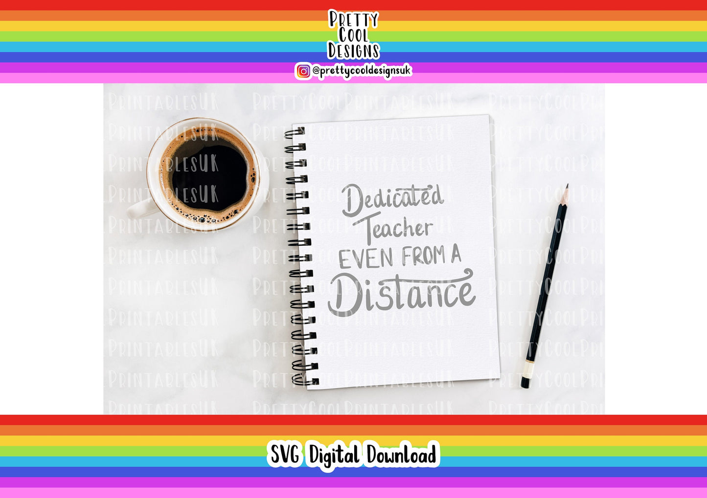 SVG Digital File Download Dedicated Teacher Even From a Distance Teacher Craft Design