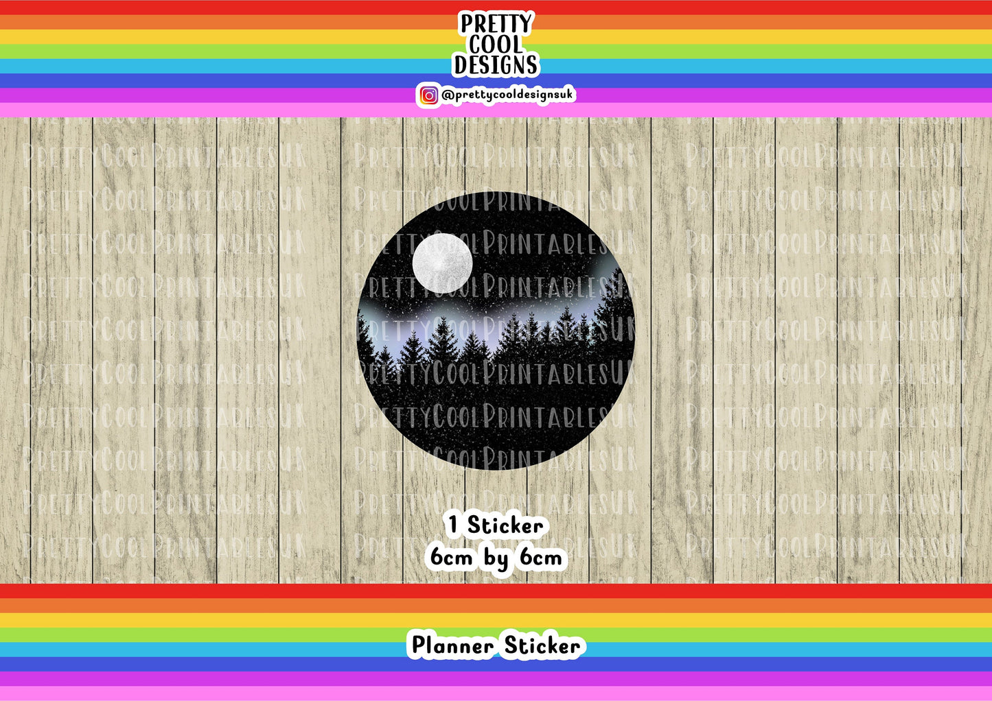 Winter's Night Northern Lights Motivational Word Typography Sticker (NOT WATERPROOF)