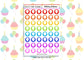 48 Rainbow Birthday Balloon Planner Stickers UK - 1 Sheet