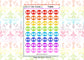 48 Rainbow Weights Workout Planner Stickers UK - 1 Sheet