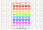 48 Rainbow Pin Planner Stickers UK - 1 Sheet