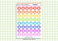 48 Rainbow Shopping, Groceries Planner Stickers UK - 1 Sheet