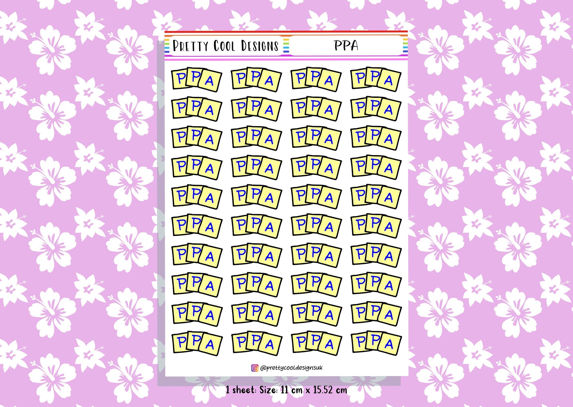 PPA Teacher Planner Stickers UK - 1 Sheet