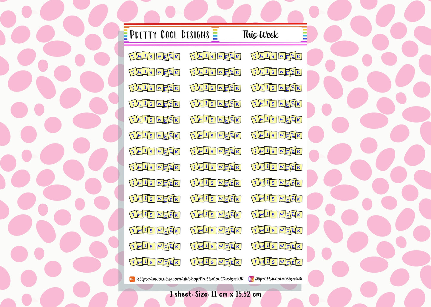 This Week Teacher Planner Stickers UK - 1 Sheet