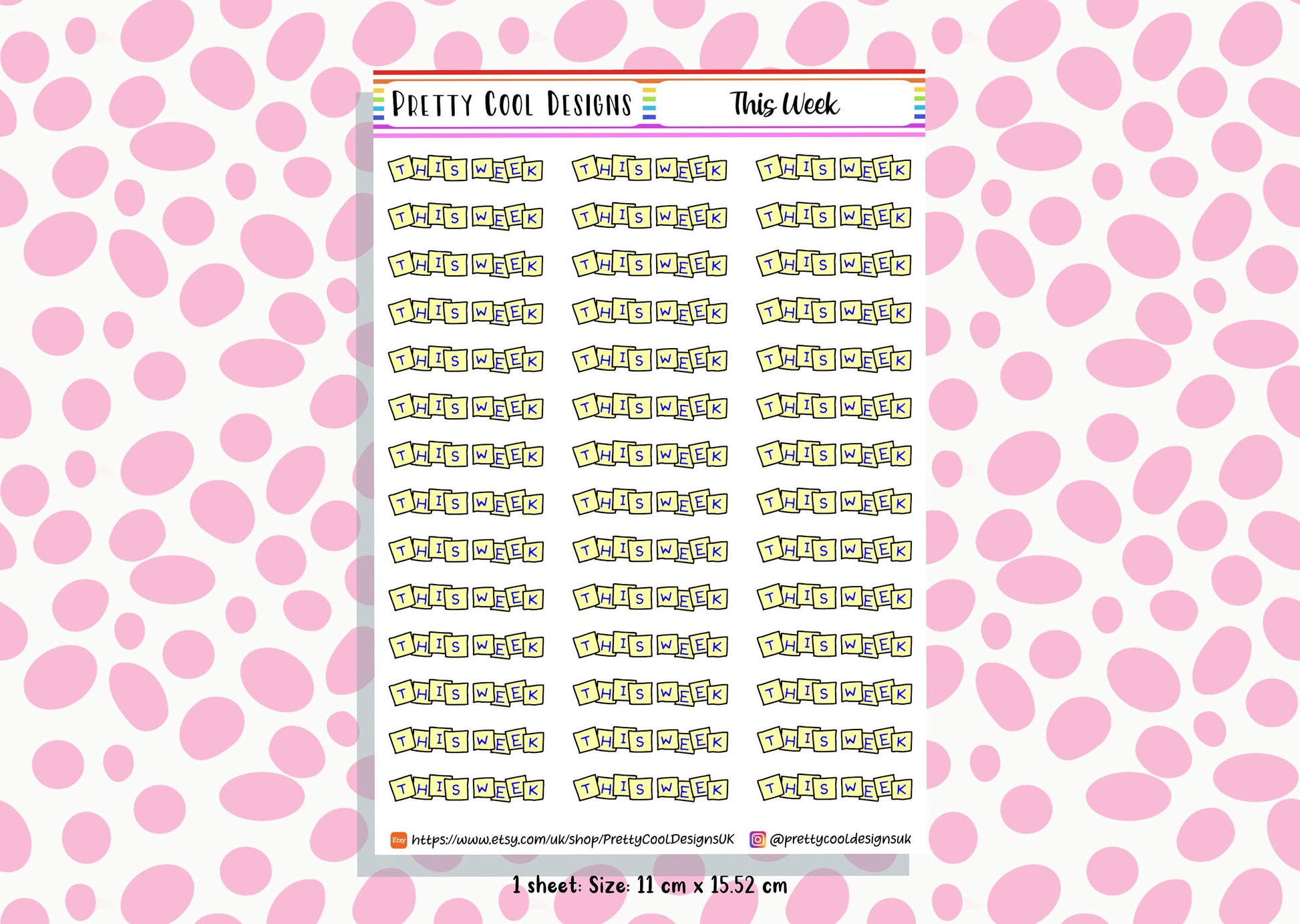 This Week Teacher Planner Stickers UK - 1 Sheet