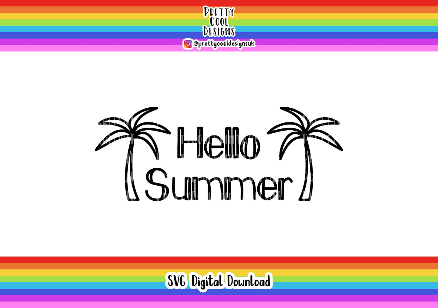 SVG Digital File Download Hello Summer