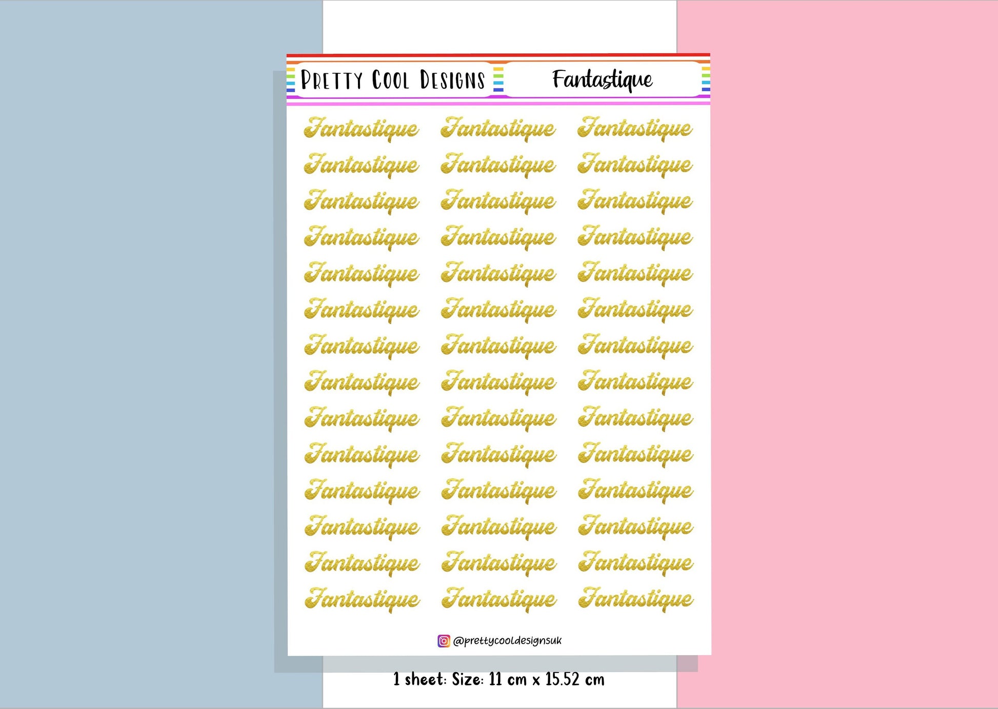 42 Fantastique French Reward Teacher Planner Stickers UK - 1 Sheet