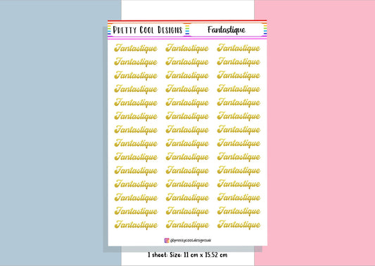 42 Fantastique French Reward Teacher Planner Stickers UK - 1 Sheet