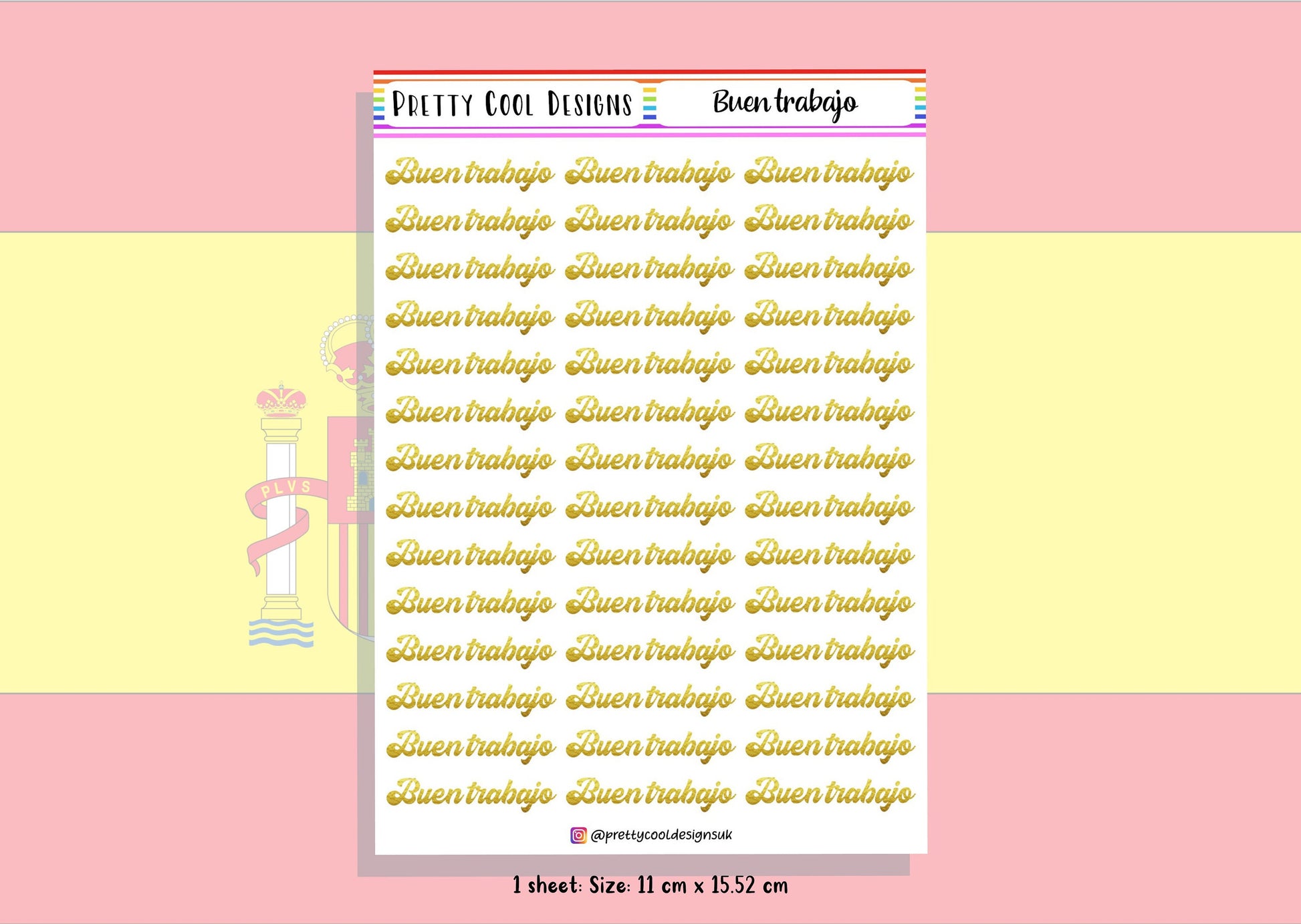 42 Buen Trabajo Spanish Reward Teacher Planner Stickers UK - 1 Sheet