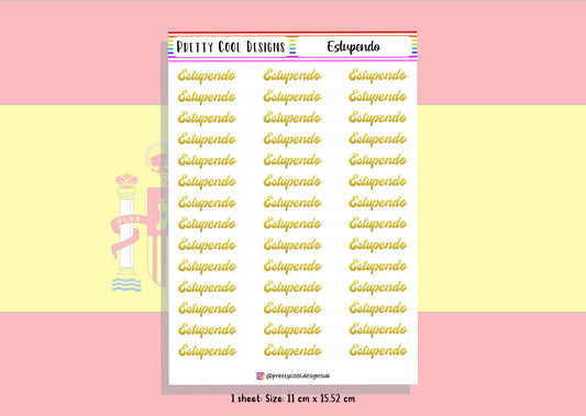 42 Estupendo Spanish Reward Teacher Planner Stickers UK - 1 Sheet