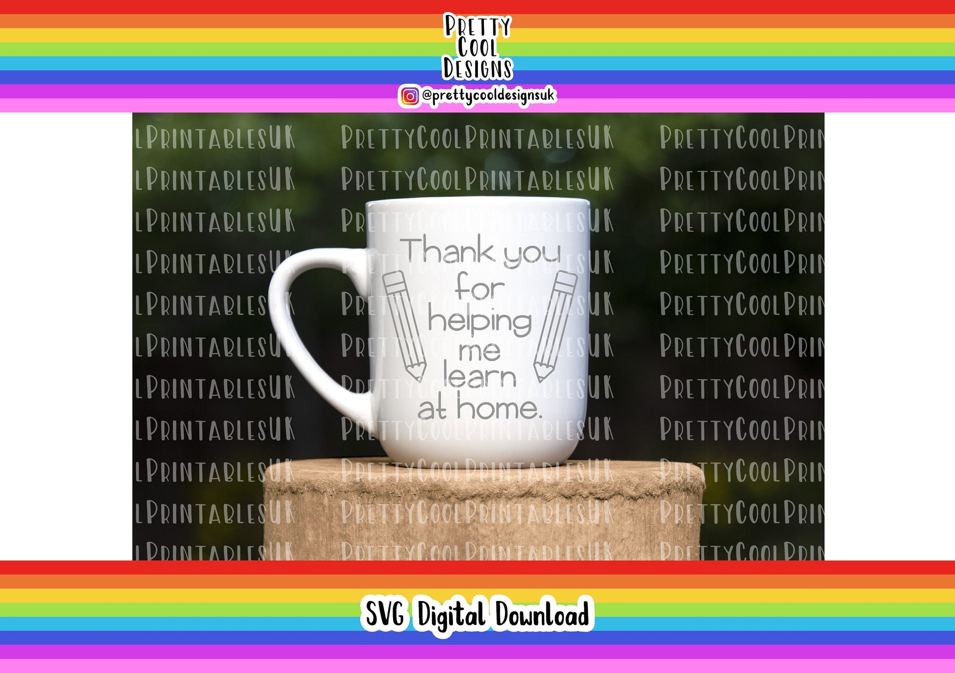 Teacher SVG Digital File Download Thank You for Helping me Learn at Home