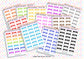 Personalised Custom Word in Box Planner Stickers UK with Colour Choices - 1 Sheet