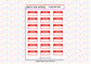 Personalised Custom Word in Box Planner Stickers UK with Colour Choices - 1 Sheet
