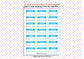 21 Personalised Custom Word in Box Planner Stickers UK with Colour Choices - 1 Sheet