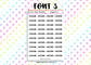 40 Personalised Custom Word in Planner Stickers UK with Font and Colour Choices - 1 Sheet